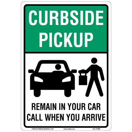 Curbside Pickup (F1358-)|Plastic 10" X 7" |COVID Signs|Sign for Business, Retail, Workplace, Restaurant, Medical Facility